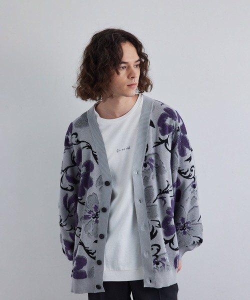 JUNRED（ジュンレッド）の「パイルフラワールーズカーディガン（カーディガン/ボレロ・メンズ・ブルー/グレー/ブラウン/ブラック・S/M/L）」の14枚目の写真