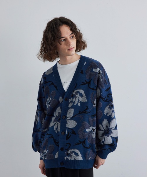 JUNRED（ジュンレッド）の「パイルフラワールーズカーディガン（カーディガン/ボレロ・メンズ・ブルー/グレー/ブラウン/ブラック・S/M/L）」の16枚目の写真