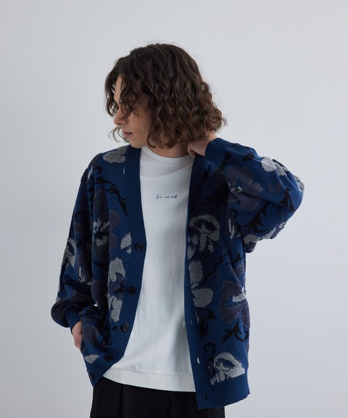 JUNRED（ジュンレッド）の「パイルフラワールーズカーディガン（カーディガン/ボレロ・メンズ・ブルー/グレー/ブラウン/ブラック・S/M/L）」の18枚目の写真