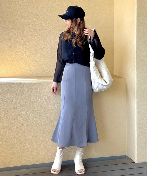 ROOPTOKYO（ループトウキョウ）の「FLARE MERMAID SKIRT / フレアマーメイドスカート（スカート・レディース・ブラック/ホワイト/チャコール/ミント・S/M/L/XS）」の14枚目の写真