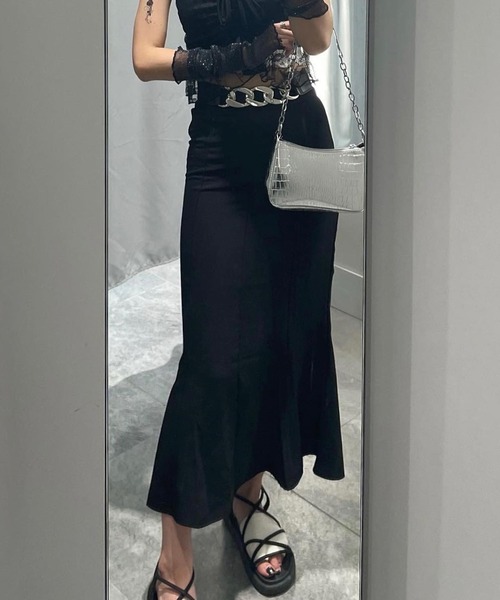 ROOPTOKYO（ループトウキョウ）の「FLARE MERMAID SKIRT / フレアマーメイドスカート（スカート・レディース・ブラック/ホワイト/チャコール/ミント・S/M/L/XS）」の19枚目の写真