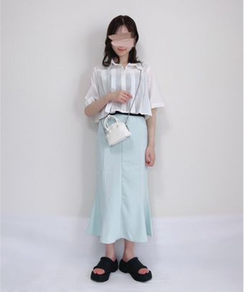 ROOPTOKYO（ループトウキョウ）の「FLARE MERMAID SKIRT / フレアマーメイドスカート（スカート・レディース・ブラック/ホワイト/チャコール/ミント・S/M/L/XS）」の8枚目の写真