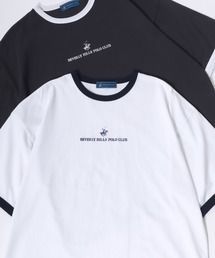 BEVERLY HILLS POLO CLUB/ビバリーヒルズポロクラブ オーバーサイズ ロゴ ワンポイント刺繍 半袖Tシャツ/無地T/リンガーT/ボーダーT/レディース メンズ