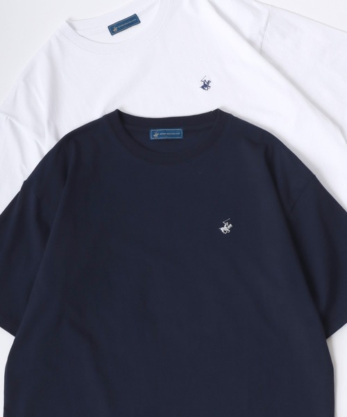 BEVERLY HILLS POLO CLUB（ビバリーヒルズポロクラブ）の「BEVERLY HILLS POLO CLUB/ビバリーヒルズポロクラブ オーバーサイズ ロゴ ワンポイント刺繍 半袖Tシャツ/無地T/リンガーT/ボーダーT/レディース メンズ（Tシャツ/カットソー・メンズ・ホワイト/ブラック/グリーン系その他/ホワイト系その他2/ホワイト系その他/ブラック系その他/ネイビー/マスタード/ホワイト系その他5/ホワイト系その他4/ホワイト系その他3/ブルー系その他/ブラック系その他3/ブルー系その他2/ブラック系その他2/ホワイト系その他6・LL/M/L）」の13枚目の写真