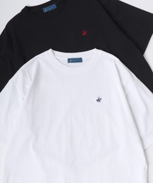 BEVERLY HILLS POLO CLUB/ビバリーヒルズポロクラブ オーバーサイズ ロゴ ワンポイント刺繍 半袖Tシャツ/無地T/リンガーT/ボーダーT/レディース メンズ