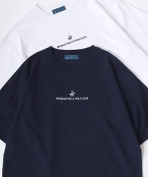 BEVERLY HILLS POLO CLUB/ビバリーヒルズポロクラブ オーバーサイズ ロゴ ワンポイント刺繍 半袖Tシャツ/無地T/リンガーT/ボーダーT/レディース メンズ