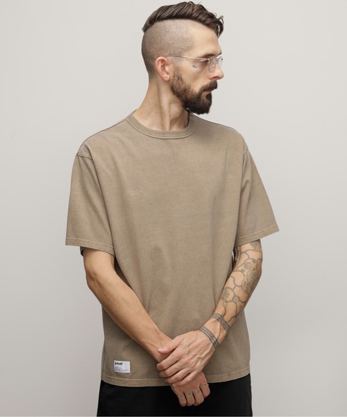 schott（ショット）の「Schott/ショット/PIGMENT O/D SS T-SHIRT/ピグメント オーバーダイ Tシャツ（Tシャツ/カットソー・メンズ・ブラック/ブルーグレー/セージグリーン/ブラウン系その他/ナチュラル/ホワイト系2/その他10/その他1・L/XL/2XL/M/S）」の5枚目の写真