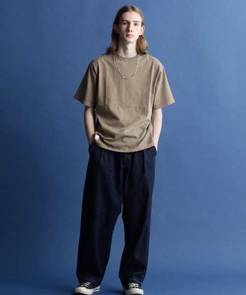 schott（ショット）の「Schott/ショット/PIGMENT O/D SS T-SHIRT/ピグメント オーバーダイ Tシャツ（Tシャツ/カットソー・メンズ・ブラック/ブルーグレー/セージグリーン/ブラウン系その他/ナチュラル/ホワイト系2/その他10/その他1・L/XL/2XL/M/S）」の13枚目の写真