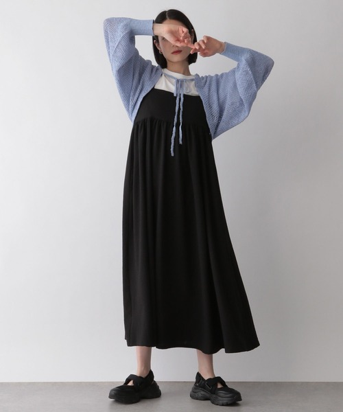 LOWRYS FARM（ローリーズファーム）の「ブークレメッシュボレロ６Ｓ　704162（カーディガン/ボレロ・レディース・アイボリー/ブルー/ブラック/ベージュ/オレンジ/オレンジ系その他/ブルー系その他・FREE）」の13枚目の写真