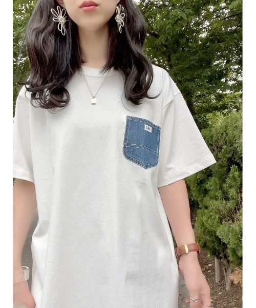 Lee（リー）の「【Lee】デニムポケットＴ（Tシャツ/カットソー・メンズ・ホワイト・M/L/XL）」の19枚目の写真