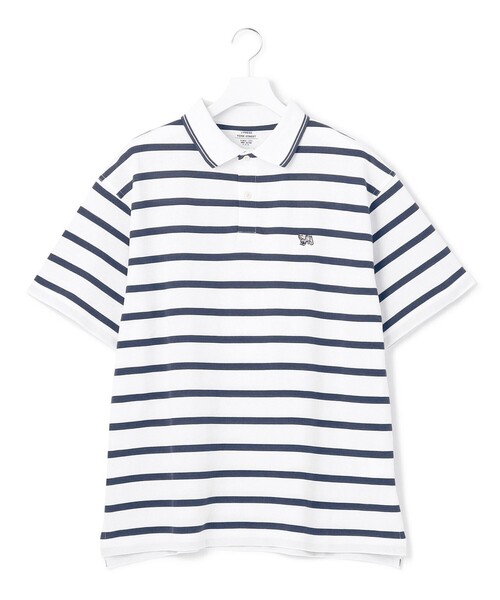 J.PRESS YORK STREET(ジェイプレスヨークストリート)の「【UNISEX】鹿の子ボーダー ワンポイントポロシャツ(ポロシャツ・メンズ・グレー系1/アイボリー系1/ネイビー系1/ベージュ系1・MEDIUM/LARGE/SMALL)」の3枚目の写真