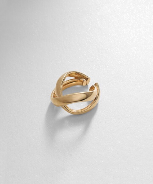 シルバー ホロウイヤーカフ クロスフープ（片耳用） GP（イヤーカフ）｜COCOSHNIK（ココシュニック） 6,600円