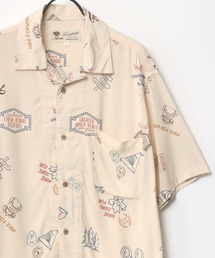 レーヨン オープンカラー アロハシャツ/メンズ レディース 総柄シャツ
