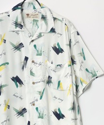 レーヨン オープンカラー アロハシャツ/メンズ レディース 総柄シャツ
