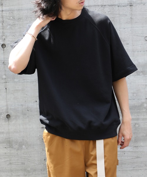 60s- スウェット　半袖スウェット（ブラック）サイズXL セール】一枚で着まわし自在の万能半袖スウェット！【United Athle