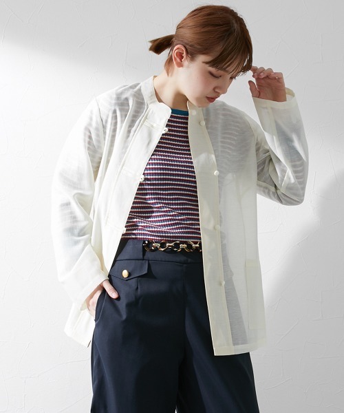 Le temps riche（ルタンリッシュ）の「【販売終了】【ZOZOTOWN限定】スタンドカラーチャイナ風シャツ ＜Le temps riche＞（シャツ/ブラウス・レディース・ネイビー/アイボリー・L/LL/M）」の8枚目の写真