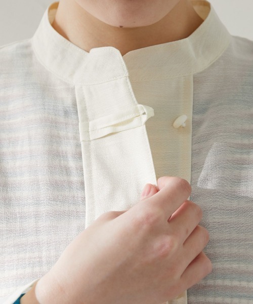 Le temps riche（ルタンリッシュ）の「【販売終了】【ZOZOTOWN限定】スタンドカラーチャイナ風シャツ ＜Le temps riche＞（シャツ/ブラウス・レディース・ネイビー/アイボリー・L/LL/M）」の21枚目の写真