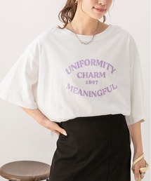 裾ラウンド・オーバーサイズロゴプリントTシャツ