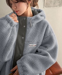 Java（ジャバ）の「【26AW新色2色追加！】《JaVaジャバコラボ》 レトロ スポーツで最旬コーデ。スタンド フード オーバーサイズ ボア アウター（ブルゾン）」