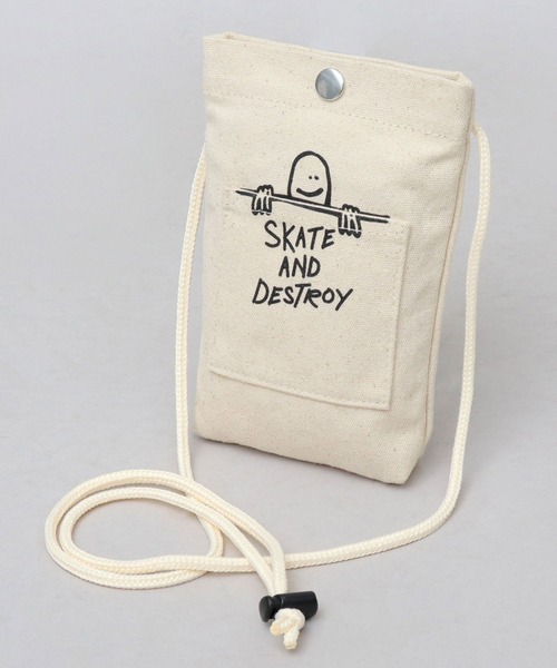 THRASHER（スラッシャー）の「THRASHER × Mark Gonzales キャンバス スマホポーチ（ショルダーバッグ・メンズ・オフホワイト/ブラック・FREE）」の18枚目の写真