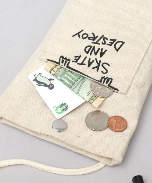 THRASHER（スラッシャー）の「THRASHER × Mark Gonzales キャンバス スマホポーチ（ショルダーバッグ・メンズ・オフホワイト/ブラック・FREE）」の11枚目の写真