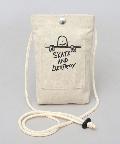 THRASHER（スラッシャー）の「THRASHER × Mark Gonzales キャンバス スマホポーチ（ショルダーバッグ・メンズ・オフホワイト/ブラック・FREE）」の14枚目の写真