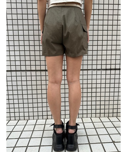 EGOIST（エゴイスト）の「折返しロゴツイルショートパンツ（その他パンツ・レディース・ブラック/カーキ・S/M）」の9枚目の写真