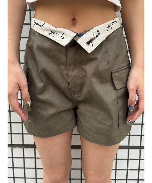 EGOIST（エゴイスト）の「折返しロゴツイルショートパンツ（その他パンツ・レディース・ブラック/カーキ・S/M）」の10枚目の写真