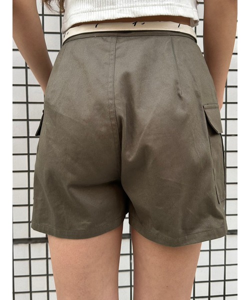 EGOIST（エゴイスト）の「折返しロゴツイルショートパンツ（その他パンツ・レディース・ブラック/カーキ・S/M）」の12枚目の写真