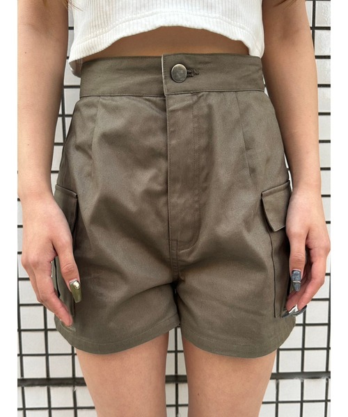 EGOIST（エゴイスト）の「折返しロゴツイルショートパンツ（その他パンツ・レディース・ブラック/カーキ・S/M）」の13枚目の写真