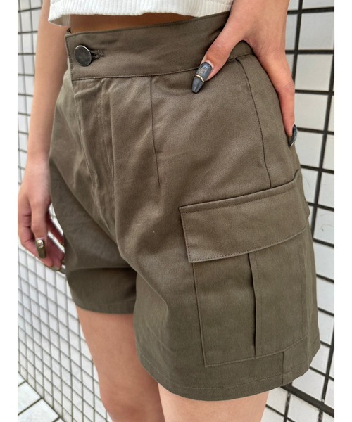 EGOIST（エゴイスト）の「折返しロゴツイルショートパンツ（その他パンツ・レディース・ブラック/カーキ・S/M）」の14枚目の写真