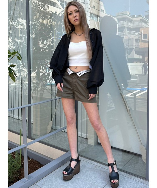 EGOIST（エゴイスト）の「折返しロゴツイルショートパンツ（その他パンツ・レディース・ブラック/カーキ・S/M）」の17枚目の写真