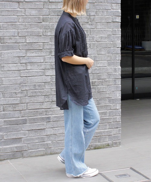 Fizz(フィズ)の「【Fizz/フィズ】 ピンタック切替えブラウス(シャツ/ブラウス・レディース・ブラック/オフホワイト/グレイッシュベージュ・M)」の12枚目の写真