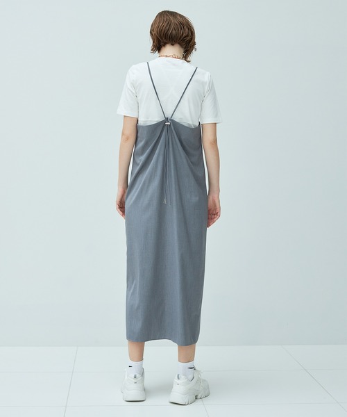 casane（カサネ）の「3wayプリーツプラスキャミワンピ（ワンピース・レディース・ブラック/グレー・FREE）」の4枚目の写真