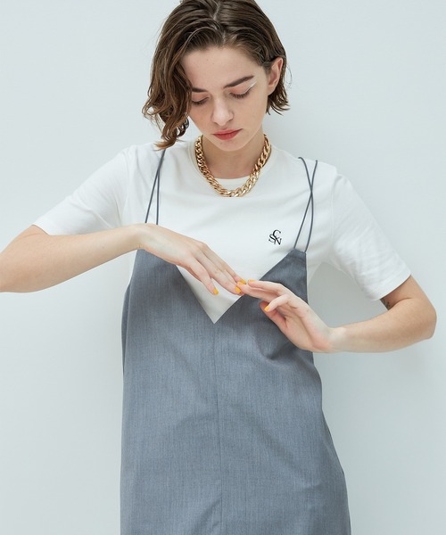 casane（カサネ）の「3wayプリーツプラスキャミワンピ（ワンピース・レディース・ブラック/グレー・FREE）」の11枚目の写真