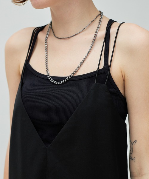 casane（カサネ）の「3wayプリーツプラスキャミワンピ（ワンピース・レディース・ブラック/グレー・FREE）」の8枚目の写真