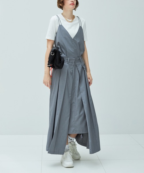 casane（カサネ）の「3wayプリーツプラスキャミワンピ（ワンピース・レディース・ブラック/グレー・FREE）」の15枚目の写真