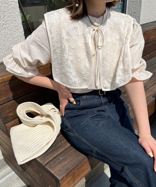 nemne store(ネンネストア)の「【低身長用サイズあり / 襟取り外し可】3WAY付け襟レースブラウス(シャツ/ブラウス・レディース・アイボリー/ブラック・SMALL/MEDIUM)」の4枚目の写真