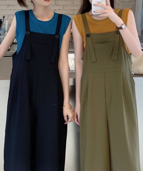 サロペット・オーバーオール・オールインワン ribbon shoulder combinaison andequal PROPORTION BODY DRESSING サロペット オーバーオール リボン