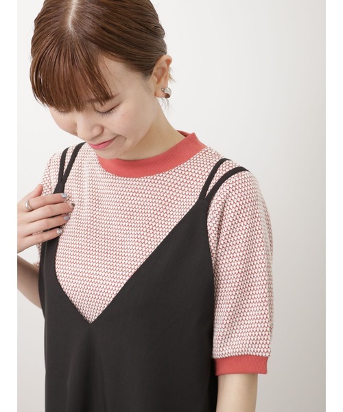 Lugnoncure（ルノンキュール）の「ジャカードトップス（ニット/セーター・レディース・グリーン/オレンジ/ブラック・F）」の3枚目の写真