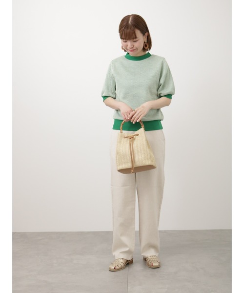 Lugnoncure（ルノンキュール）の「ジャカードトップス（ニット/セーター・レディース・グリーン/オレンジ/ブラック・F）」の4枚目の写真