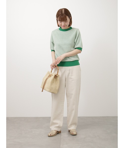 Lugnoncure（ルノンキュール）の「ジャカードトップス（ニット/セーター・レディース・グリーン/オレンジ/ブラック・F）」の6枚目の写真