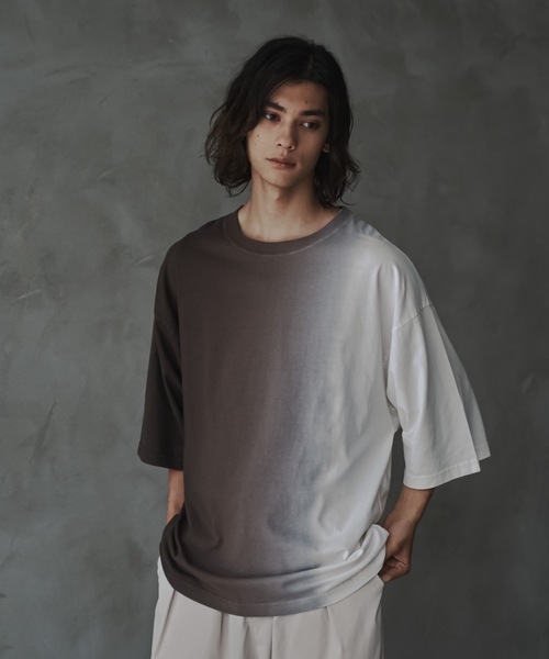 shiki tokyo(シキトウキョウ)の「Oversized Gradation Tie Dye Tshirts / オーバーサイズグラデーションタイダイTシャツ(Tシャツ/カットソー・メンズ・ダークブラウン/ダークブルー・SMALL/MEDIUM/LARGE)」の10枚目の写真