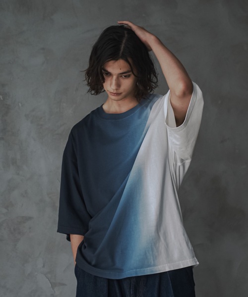 shiki tokyo(シキトウキョウ)の「Oversized Gradation Tie Dye Tshirts / オーバーサイズグラデーションタイダイTシャツ(Tシャツ/カットソー・メンズ・ダークブラウン/ダークブルー・SMALL/MEDIUM/LARGE)」の22枚目の写真