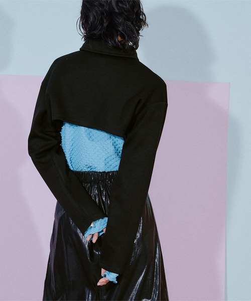 miette(ミエット)の「ダンボールショートシャツ(シャツ/ブラウス・レディース・ベージュ/ブラック・FREE)」の3枚目の写真