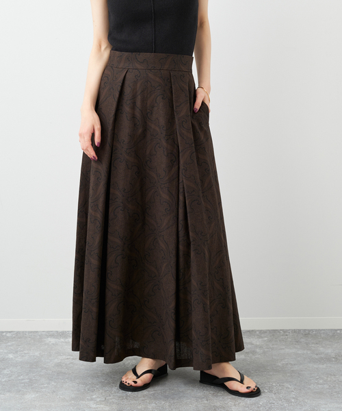 【GIRL】シルクペイズリープリントスカート　Plage プラージュ スカート シルク GIRL plage シルクペイズリー