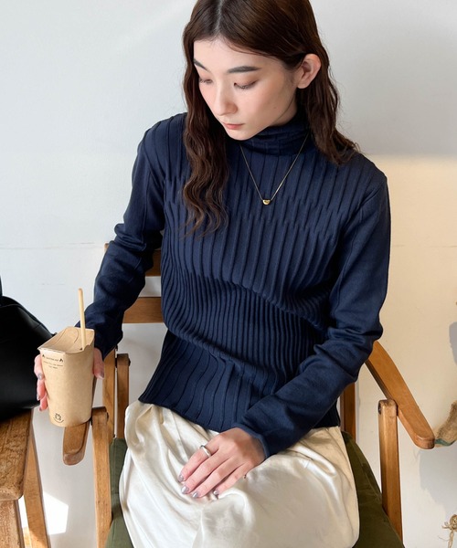 セール】ランダムリブタートルニット（ニット/セーター）｜select MOCA