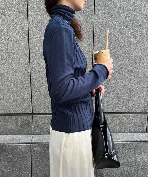 セール】ランダムリブタートルニット（ニット/セーター）｜select MOCA