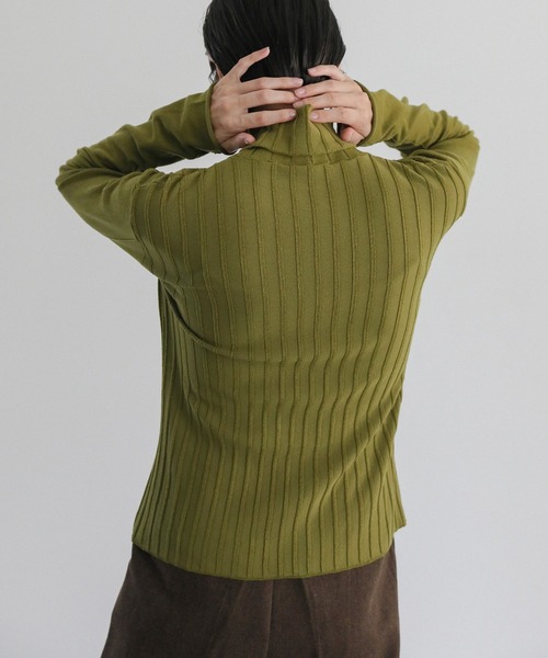 select MOCA(セレクトモカ)の「ランダムリブタートルニット(ニット/セーター・レディース・ライトオリーブ/ネイビー/アイボリー/ブラック/ブラウン・FREE)」の11枚目の写真