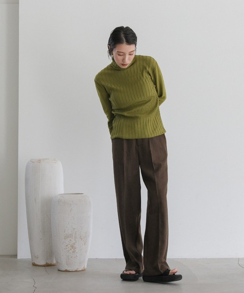 select MOCA(セレクトモカ)の「ランダムリブタートルニット(ニット/セーター・レディース・ライトオリーブ/ネイビー/アイボリー/ブラック/ブラウン・FREE)」の9枚目の写真